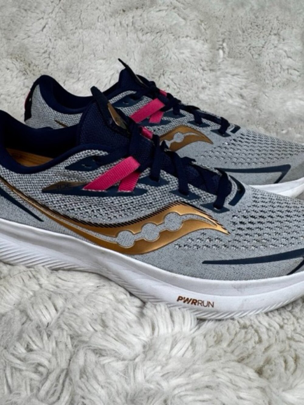 Saucony Ride 15 Shoes Womens Size 11 Gray Running Training Sneakers S10729-40